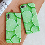 Green Lemon Pattern Phone Case Back Cover - iPhone XS Max/XR/XS/X/8 Plus/8/7 Plus/7/6s Plus/6s/6 Plus/6 - halloladies