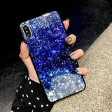 Glitter Marble Silver Foil Shell Soft TPU Phone Case Back Cover for iPhone 11/11 Pro/11 Pro Max/XS Max/XR/XS/X/8 Plus/8/7 Plus/7 - halloladies