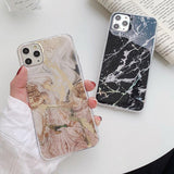 Glitter Bling Marble Pattern Soft Phone Case Back Cover - iPhone 11/11 Pro/11 Pro Max/XS Max/XR/XS/X/8 Plus/8/7 Plus/7 - halloladies
