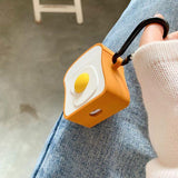 Airpods Wireless Bluetooth Earphone Cases with Hook - Cartoon Eggs Toast - halloladies