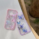 Glitter Butterfly Laser Frame Soft Phone Case Back Cover for iPhone 12 Pro Max/12 Pro/12/12 Mini/SE/11 Pro Max/11 Pro/11/XS Max/XR/XS/X/8 Plus/8 - halloladies