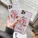 Plating Flamingo Piano Stripe Letters Phone Case Back Cover - iPhone 11/11 Pro/11 Pro Max/XS Max/XR/XS/X/8 Plus/8/7 Plus/7 - halloladies