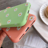 Cute White Chrysanthemum Flower Phone Case Back Cover for iPhone 11/11 Pro/11 Pro Max/XS Max/XR/XS/X/8 Plus/8/7 Plus/7 - halloladies
