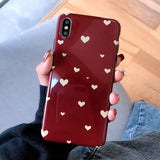 Fashion Love Heart Soft IMD Phone Case Back Cover - iPhone 11/11 Pro/11 Pro Max/XS Max/XR/XS/X/8 Plus/8/7 Plus/7 - halloladies