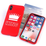 Candy Color King Queen Crown Phone Case Back Cover - iPhone 11/11 Pro/11 Pro Max/XS Max/XR/XS/X/8 Plus/8/7 Plus/7 - halloladies