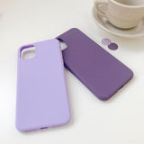 Purple Solid Color Soft Phone Case Back Cover for iPhone 12 Pro Max/12 Pro/12/12 Mini/SE/11 Pro Max/11 Pro/11/XS Max/XR/XS/X/8 Plus/8 - halloladies