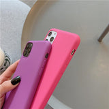 Simple Candy Color Matte Soft TPU Phone Case Back Cover for iPhone 11/11 Pro/11 Pro Max/XS Max/XR/XS/X/8 Plus/8/7 Plus/7 - halloladies