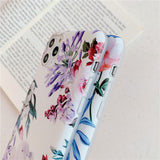Retro Flower Leaf Phone Case Back Cover - iPhone 11 Pro Max/11 Pro/11/XS Max/XR/XS/X/8 Plus/8/7 Plus/7 - halloladies
