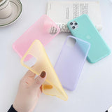 Simple Candy Color Matte Transparent Soft Phone Case Back Cover for iPhone 12 Pro Max/12 Pro/12/12 Mini/SE/11 Pro Max/11 Pro/11/XS Max/XR/XS/X/8 Plus/8 - halloladies