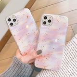 Gold Foil Marble Pattern Soft Phone Case Back Cover for iPhone 12 Pro Max/12 Pro/12/12 Mini/SE/11 Pro Max/11 Pro/11/XS Max/XR/XS/X/8 Plus/8 - halloladies