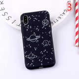 Outer Space Planet Stars Moon Spaceship Soft Matte Phone Case Back Cover - iPhone 11/11 Pro/11 Pro Max/XS Max/XR/XS/X/8 Plus/8/7 Plus/7 - halloladies