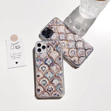 Luxury Vintage Floral Liquid Quicksand Soft Phone Case Back Cover - iPhone 12 Pro Max/12 Pro/12/12 Mini/SE/11 Pro Max/11 Pro/11/XS Max/XR/XS/X/8 Plus/8 - halloladies