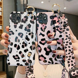 Glossy Leopard Cheetah Print Wristband Bracket Soft Phone Case Back Cover - iPhone 11/11 Pro/11 Pro Max/XS Max/XR/XS/X/8 Plus/8/7 Plus/7 - halloladies