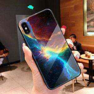 Fantasy Starry Sky Tempered Glass Phone Case Back Cover - iPhone XS Max/XR/XS/X/8 Plus/8/7 Plus/7/6s Plus/6s/6 Plus/6 - halloladies