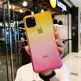Gradient Color Shockproof Edge Soft TPU Phone Case Back Cover - iPhone 12 Pro Max/12 Pro/12/12 Mini/SE/11 Pro Max/11 Pro/11/XS Max/XR/XS/X/8 Plus/8 - halloladies