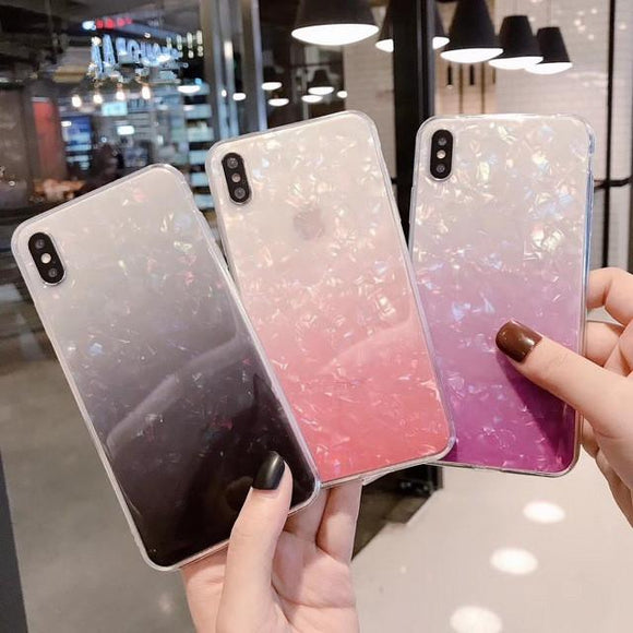 Simple Gradient Color Drem Shell Phone Case Back Cover - iPhone 11 Pro Max/11 Pro/11/XS Max/XR/XS/X/8 Plus/8/7 Plus/7 - halloladies
