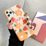 Simple Flower Lucky Letter Soft Phone Case Back Cover - iPhone 11/11 Pro/11 Pro Max/XS Max/XR/XS/X/8 Plus/8/7 Plus/7 - halloladies