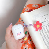 Cute Smile Blusher Face with Cartoon Decorations Airpods Case Wireless Bluetooth Earphone Cases for Airpods - halloladies