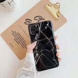 Glossy Cracked Marble Soft IMD Full Body Phone Case Back Cover for iPhone 11 Pro Max/11 Pro/11/XS Max/XR/XS/X/8 Plus/8/7 Plus/7 - halloladies