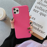 Simple Candy Color Matte Soft TPU Phone Case Back Cover for iPhone 11/11 Pro/11 Pro Max/XS Max/XR/XS/X/8 Plus/8/7 Plus/7 - halloladies