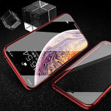 Front +Back 360 Magnetic Adsorption Metal Glass Clear Phone Case Back Cover for iPhone 11/11 Pro/11 Pro Max/XS Max/XR/XS/X/8 Plus/8/7 Plus/7 - halloladies