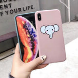 Cute Cartoon Giraffe Elephant Soft TPU Phone Case Back Cover for iPhone XS Max/XR/XS/X/8 Plus/8/7 Plus/7/6s Plus/6s/6 Plus/6 - halloladies