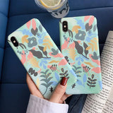 Cute Watercolor Flower Matte Hard PC Phone Case Back Cover for iPhone XS Max/XR/XS/X/8 Plus/8/7 Plus/7/6s Plus/6s/6 Plus/6 - halloladies