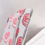 Love Heart Cake TPU Phone Case Back Cover for iPhone XS Max/XR/XS/X/8 Plus/8/7 Plus/7/6s Plus/6s/6 Plus/6 - halloladies