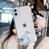 Ctue Cartoon Dinosaur Soft Phone Case Back Cover for iPhone 12 Pro Max/12 Pro/12/12 Mini/SE/11 Pro Max/11 Pro/11/XS Max/XR/XS/X/8 Plus/8/7 Plus/7 - halloladies