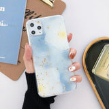 Glitter Gold Foil Simple Flower Marble Phone Case Back Cover for iPhone 11 Pro Max/11 Pro/11/XS Max/XR/XS/X/8 Plus/8/7 Plus/7 - halloladies