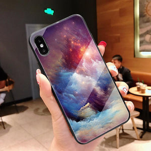 Fantasy Starry Sky Tempered Glass Phone Case Back Cover - iPhone XS Max/XR/XS/X/8 Plus/8/7 Plus/7/6s Plus/6s/6 Plus/6 - halloladies