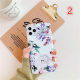 Retro Flower Leaf Phone Case Back Cover - iPhone 11 Pro Max/11 Pro/11/XS Max/XR/XS/X/8 Plus/8/7 Plus/7 - halloladies