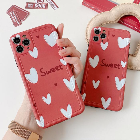 Retro Love Heart Sweet Frame Camera Protector Soft Phone Case Back Cover for iPhone 12 Pro Max/12 Pro/12/12 Mini/SE/11 Pro Max/11 Pro/11/XS Max/XR/XS/X/8 Plus/8 - halloladies