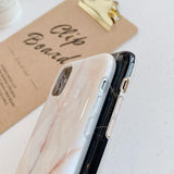 Glossy Cracked Marble Soft IMD Full Body Phone Case Back Cover for iPhone 11 Pro Max/11 Pro/11/XS Max/XR/XS/X/8 Plus/8/7 Plus/7 - halloladies