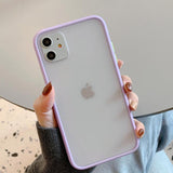 Contrast Candy Color Transparent Soft Phone Case Back Cover - iPhone 12 Pro Max/12 Pro/12/12 Mini/SE/11 Pro Max/11 Pro/11/XS Max/XR/XS/X/8 Plus/8 - halloladies