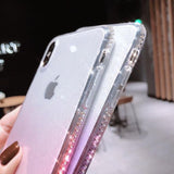 Shining Gradient Diamond Framework Clear iPhone Case Back Cover for XS Max/XR/XS/X/8 Plus/8/7 Plus/7/6s Plus/6s/6 Plus/6 - halloladies