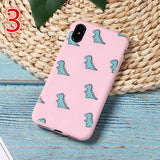 Cute Cartoon Dinosaur Pattern Phone Case Back Cover for IPhone XS Max/XR/XS/X/8 Plus/8/7 Plus/7/6s Plus/6s/6 Plus/6 - halloladies