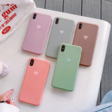 Candy Color Love Heart Soft Phone Case Back Cover - iPhone 11 Pro Max/11 Pro/11/XS Max/XR/XS/X/8 Plus/8/7 Plus/7 - halloladies