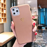Gold Love Heart Electroplating Soft TPU Phone Case Back Cover - iPhone 12 Pro Max/12 Pro/12/12 Mini/SE/11 Pro Max/11 Pro/11/XS Max/XR/XS/X/8 Plus/8 - halloladies