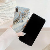Gray Marble Pattern Phone Case Back Cover for iPhone XS Max/XR/XS/X/8 Plus/8/7 Plus/7/6s Plus/6s/6 Plus/6 - halloladies