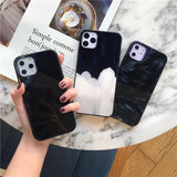 Feather Starry Sky Tempered Glass Black Phone Case Back Cover for iPhone 11 Pro Max/11 Pro/11/XS Max/XR/XS/X/8 Plus/8/7 Plus/7 - halloladies