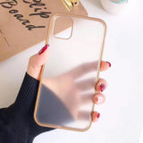 Simple Candy Color Matte Plating TPU Phone Case Back Cover for iPhone 11/11 Pro/11 Pro Max/XS Max/XR/XS/X/8 Plus/8/7 Plus/7 - halloladies