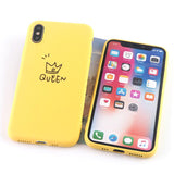 Candy Color King Queen Crown Phone Case Back Cover - iPhone 11/11 Pro/11 Pro Max/XS Max/XR/XS/X/8 Plus/8/7 Plus/7 - halloladies