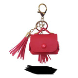 Solid Color Tassel Leather Key Chain Wireless Bluetooth Earphone Cases - Airpods Pro - halloladies