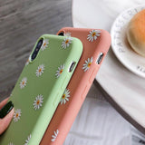 Candy Color Sweet Daisy Flowers Soft Phone Case Back Cover for iPhone 12 Pro Max/12 Pro/12/12 Mini/SE/11 Pro Max/11 Pro/11/XS Max/XR/XS/X/8 Plus/8 - halloladies
