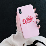 King Queen Crown Phone Case Back Cover - iPhone XS Max/XR/XS/X/8 Plus/8/7 Plus/7/6s Plus/6s/6 Plus/6 - halloladies