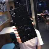 Diamond Pattern Monochrome Square Silicone Phone Case Back Cover for IPhone XS Max/XR/XS/X/8 Plus/8/7 Plus/7/6s Plus/6s/6 Plus/6 - halloladies