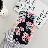Vintage Flower Matte Soft TPU Phone Case Back Cover for iPhone 12 Pro Max/12 Pro/12/12 Mini/SE/11 Pro Max/11 Pro/11/XS Max/XR/XS/X/8 Plus/8 - halloladies