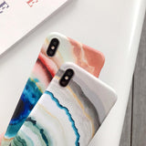 Retro Marble Pattern Soft Phone Case Back Cover - iPhone 11/11 Pro/11 Pro Max/XS Max/XR/XS/X/8 Plus/8/7 Plus/7 - halloladies