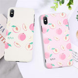 Simple Peach Painting Soft Silicone Phone Case Back Cover for iPhone XS Max/XR/XS/X/8 Plus/8/7 Plus/7/6s Plus/6s/6 Plus/6 - halloladies